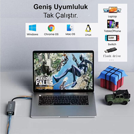 Inca IUTP-03T USB3.0+Tip-C=>Gigabit RJ45+3*USB3.0 Çevirici (Giriş:Tip-A+Tip-C=>Çıkış:Eternet+3*Tip-A