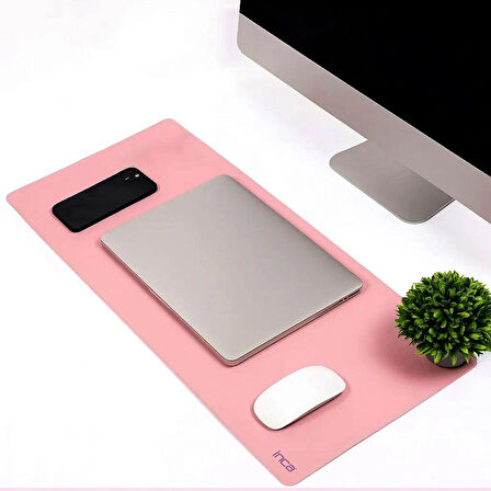IMP-019 PU Deri Mousepad Çift Taraflı Masa Matı 80x30 Kaymaz Su Geçirmez
