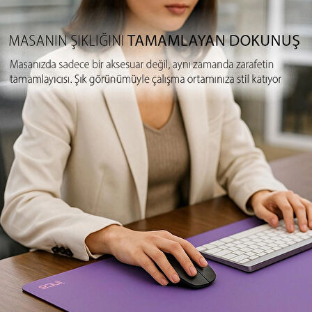 IMP-019 PU Deri Mousepad Çift Taraflı Masa Matı 80x30 Kaymaz Su Geçirmez