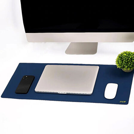 IMP-019 PU Deri Mousepad Çift Taraflı Masa Matı 80x30 Kaymaz Su Geçirmez