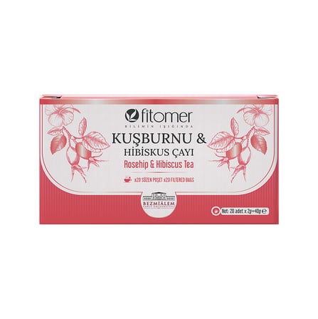 Fitomer  Kuşburnu & Hibiskus Çayı 2 Gr 20 li Paket