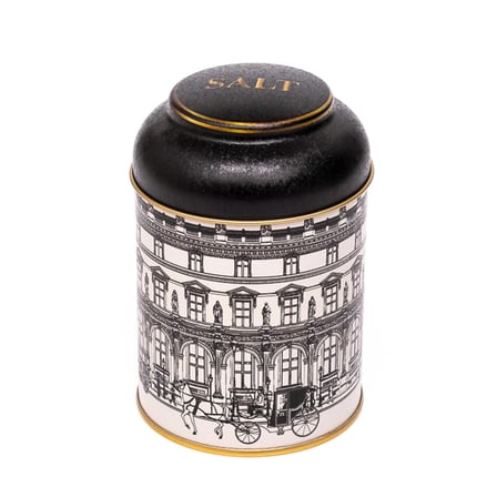 City Salt Desenli Yuvarlak Metal Kutu, 9 x 11 cm, 0.6 lt