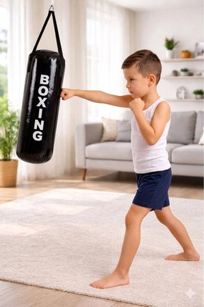 53 Cm X 20 Cm Siyah Çocuk Boks Kum Torbası