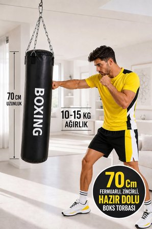 70 Cm X 25 Cm Hazır Dolu Boks Kum Torbası