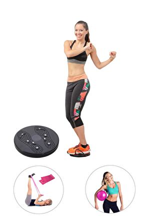 Spor Byfit Bel Inceltici Twister + Pilates Denge Topu + Pilates Bandı - 3'lü Set