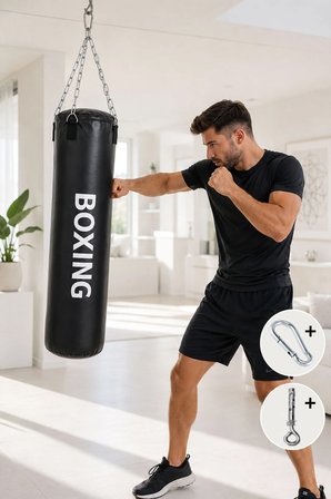 Hazır Dolu Boks Kum Torbası + Tavan Askı Kancası