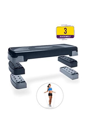 Spor Byfit 3 Kademeli Fitness Step Tahtası + Atlama Ipi Hediyeli