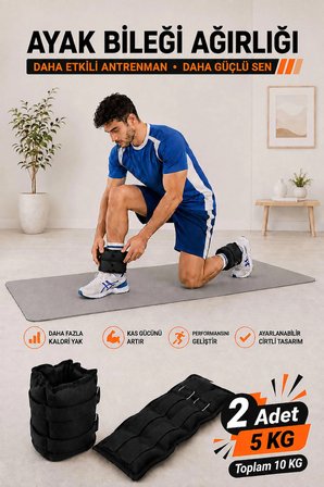 5 kg X 2 Adet Siyah El Veya Ayak Bileği Ağırlığı