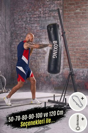 120 Cm Yırtılmaz Siyah Deluxe Boxing Boks Torbası