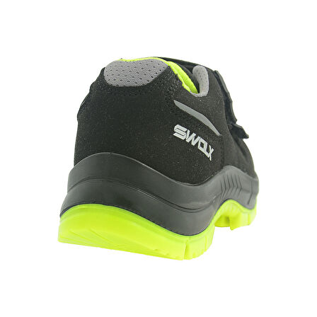 Swolx Combo-XS 110 Siyah Süet Kaplama Kompozit Burunlu Suya Dayanıklı İş Sandaleti S1P 45 Numara