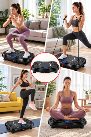 Titreşimli Spor Platformu – 99 Hız Seviyeli LCD Ekranlı Tüm Vücut Egzersiz Fitness ve Masaj Aleti