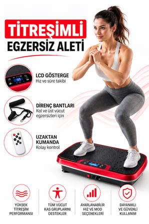 Titreşimli Spor Platformu – 99 Hız Seviyeli LCD Ekranlı Tüm Vücut Egzersiz Fitness ve Masaj Aleti
