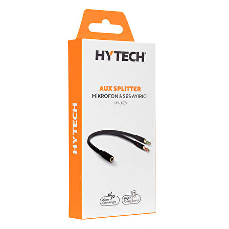 Hytech Çevirici Hy-X78 Siyah 3.5Mm To Audıo + Mıc 0.15M Kulaklık Çevirici