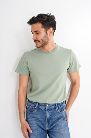 Basics&More Erkek Pamuklu Bisiklet Yaka T-Shirt - Rahat, Şık ve Zamansız Tasarım 20801