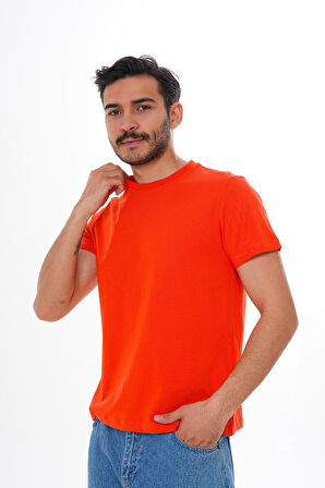Basics&More Erkek Pamuklu Bisiklet Yaka T-Shirt - Rahat, Şık ve Zamansız Tasarım 20801