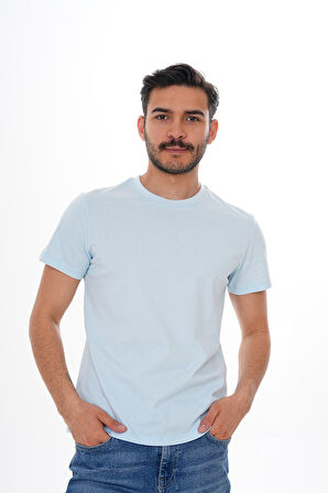 Basics&More Erkek Pamuklu Bisiklet Yaka T-Shirt - Rahat, Şık ve Zamansız Tasarım 20801