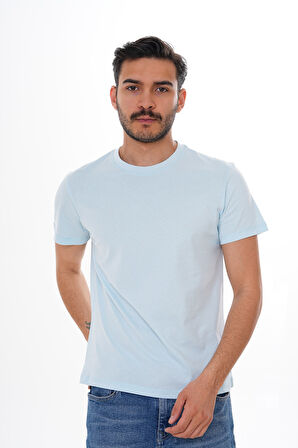 Basics&More Erkek Pamuklu Bisiklet Yaka T-Shirt - Rahat, Şık ve Zamansız Tasarım 20801