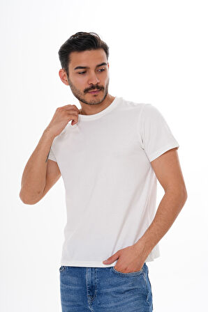 Basics&More Erkek Pamuklu Bisiklet Yaka T-Shirt - Rahat, Şık ve Zamansız Tasarım 20801