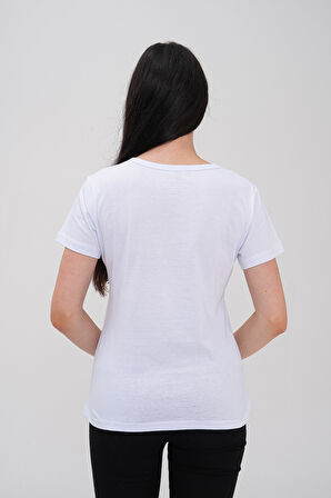 Basics&More Kadın Pamuklu Basic Bisiklet Yaka T-Shirt - 20791
