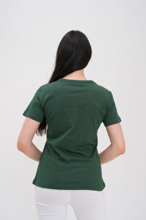 Basics&More Kadın Pamuklu Basic Bisiklet Yaka T-Shirt - 20791