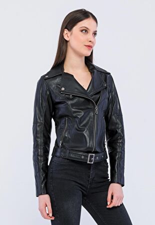 Basics&More Kadın Deri Ceket BM001