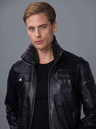 Basics&More Erkek Deri Ceket ES511