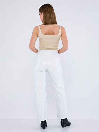 Basics&More Kadın Hakiki Deri Pantolon P03