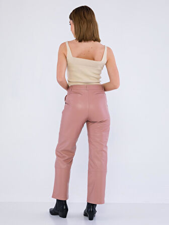 Basics&More Kadın Hakiki Deri Pantolon P03