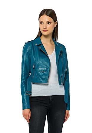 Basics&More Kadın Biker Deri Ceket CASIE
