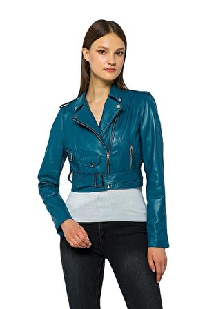 Basics&More Kadın Biker Deri Ceket CASIE