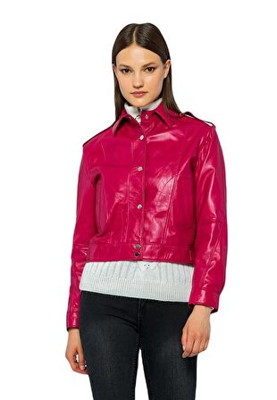 Basics&More Kadın Hakiki Deri Ceket - Kendall