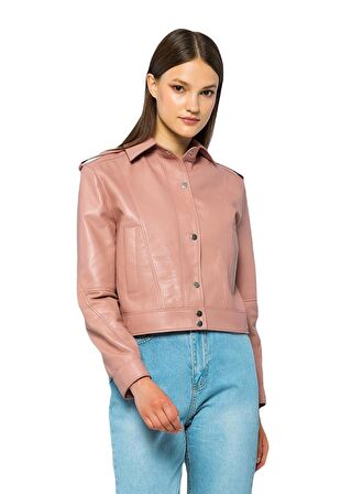 Basics&More Kadın Hakiki Deri Ceket - Kendall