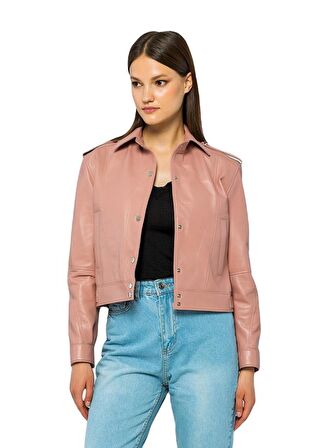 Basics&More Kadın Hakiki Deri Ceket - Kendall