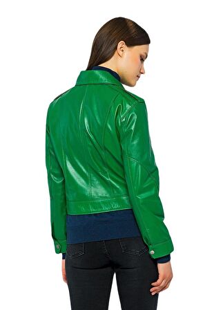 Basics&More Kadın Hakiki Deri Ceket - Kendall