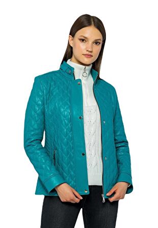 Basics&More Kadın Kapitoneli Deri Ceket Dunna