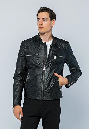 Basics&More Erkek Deri Ceket E-1042