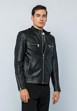 Basics&More Erkek Deri Ceket E-1042