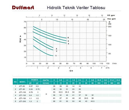 Duffmart Jet 100 Santrifüj Pompa