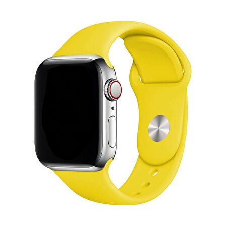 E2M CLASSIC SİLİKON Apple Watch Uyumlu KORDON 38-40-41MM SARI 