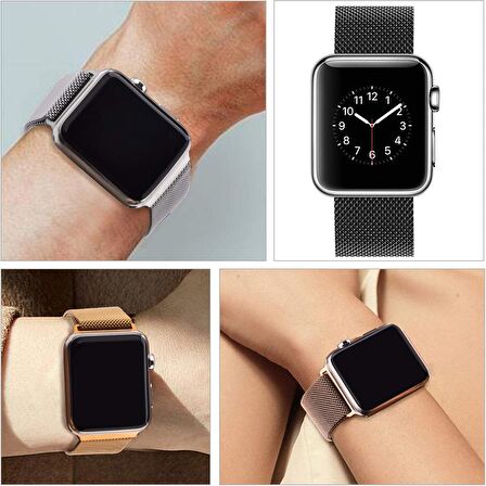 E2M Apple Watch Uyumlu 42-44MM KRD-01 METAL HASIR KARIŞIK 