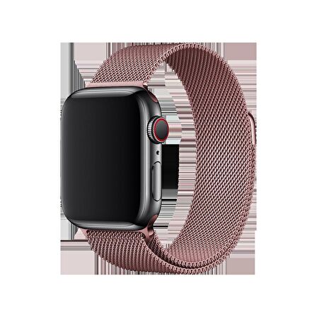 E2M Apple Watch Uyumlu 42-44MM KRD-01 METAL HASIR ROZE AL 