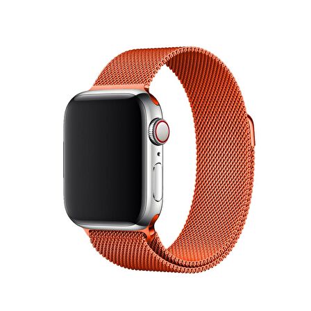 E2M Apple Watch Uyumlu 42-44MM KRD-01 METAL HASIR TURUNCU 