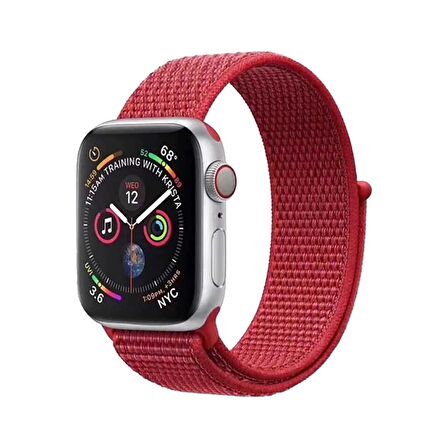 E2M APPLE WATCH 42-44MM KRD-03 HASIR KIRMIZI KORDO