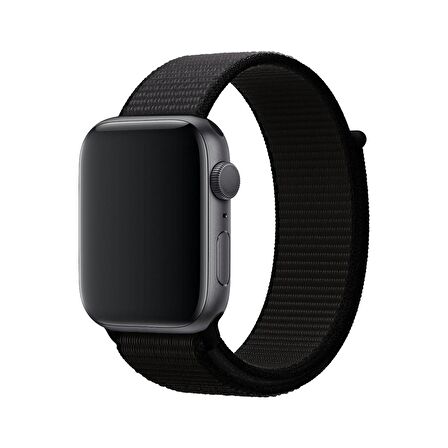 E2M Apple Watch Uyumlu 42-44MM KRD-03 HASIR SIYAH KORDON 