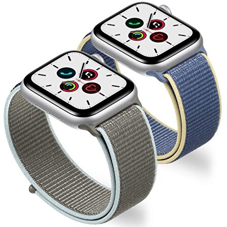 E2M APPLE WATCH 42-44MM KRD-03 HASIR BUZ MAVİSİ KORDON