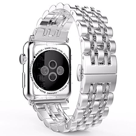 E2M Apple Watch Uyumlu 42-44MM KRD-07 METAL GUMUS KORDON 