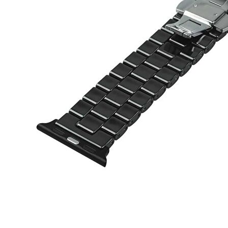 E2M Apple Watch Uyumlu 42-44MM KRD-08 SERAMIK BEYAZ KORDO 