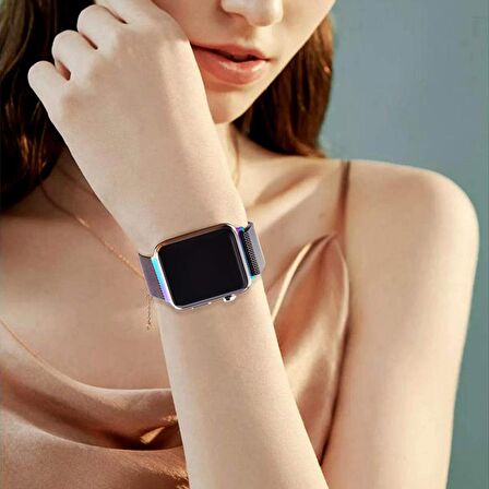 E2M Apple Watch Uyumlu 38-40MM KRD-01 METAL HASIR KIRMIZI 