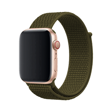 E2M Apple Watch Uyumlu 38-40MM KRD-03 HASIR HAKİ KORDON 