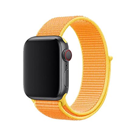 E2M Apple Watch Uyumlu 38-40MM KRD-03 HASIR TURUNCU KORDO 